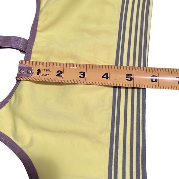 Nearly New! Athleta Neon Yellow Gray Trim Racerback Sports Bra - Small - Picture 8 of 8